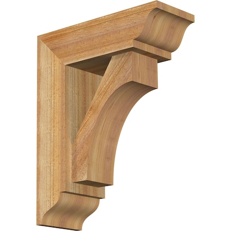 Ekena Millwork Westlake Traditional Rough Sawn Bracket w/ Offset Brace, Western Red Cedar, 6"W x 16"D x 20"H BKT0604X16X20WTL01RWR